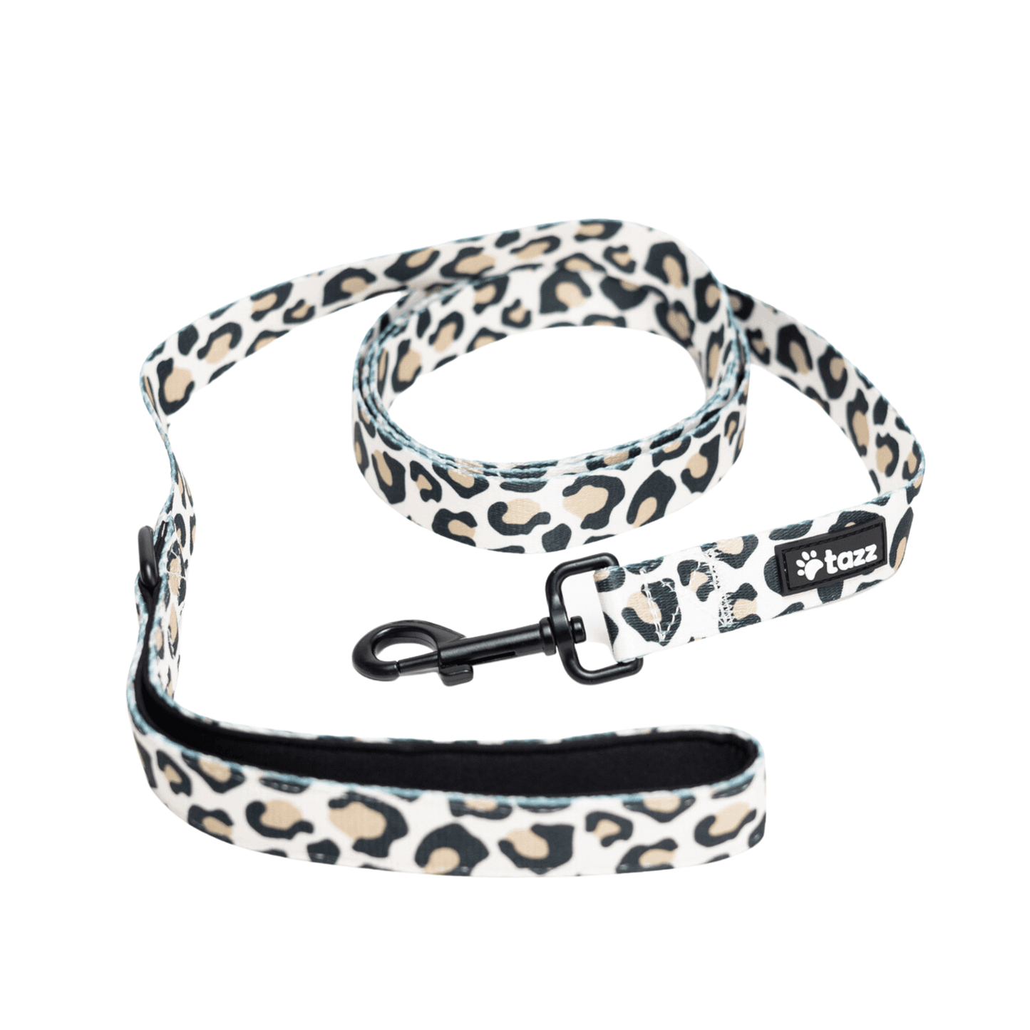 hundkoppel i ljust leopardmönster
