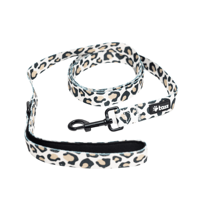 hundkoppel i ljust leopardmönster