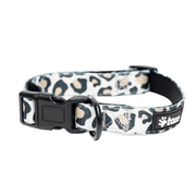 Hundhalsband i ljust leopardmönster
